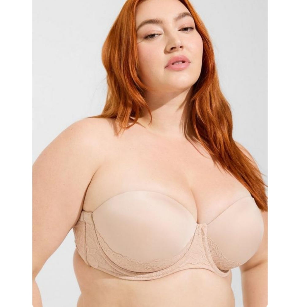 Torrid Strapless Push-up Lace Sling Straight Back Bra